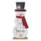 Glitzhome® 3ft. Lighted Wooden Christmas Snowman Porch Décor with Timer
